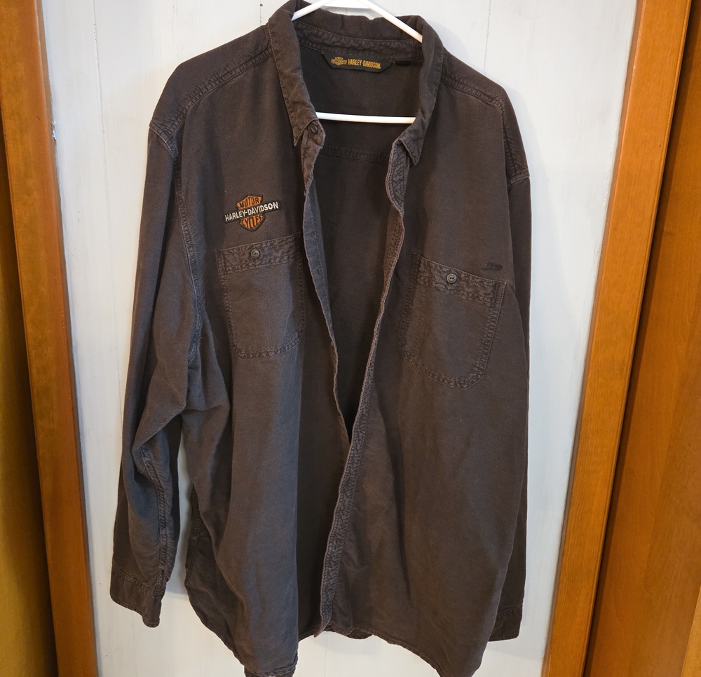 Harley-Davidson Dark Brown Button-Front Shirt Jacket